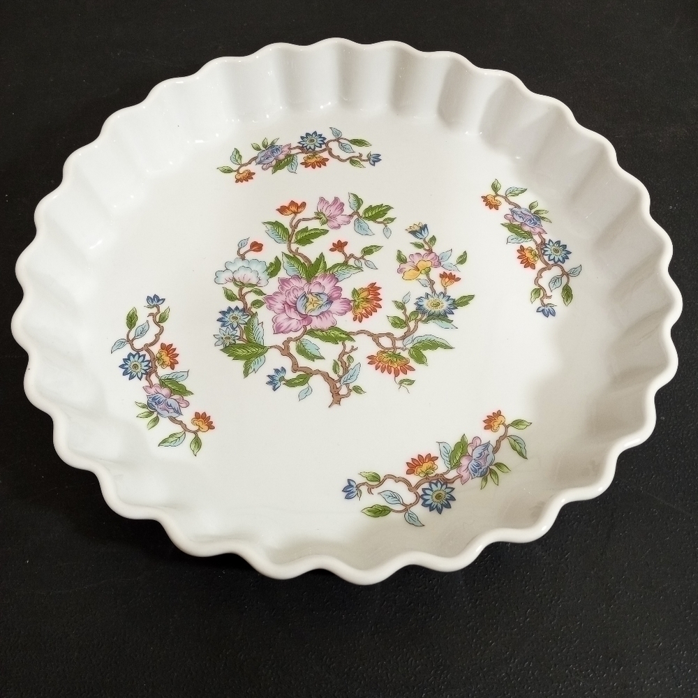 Dolphin Le Jardin Fine China Quiche/Tart Dish 9 Inches Vintage